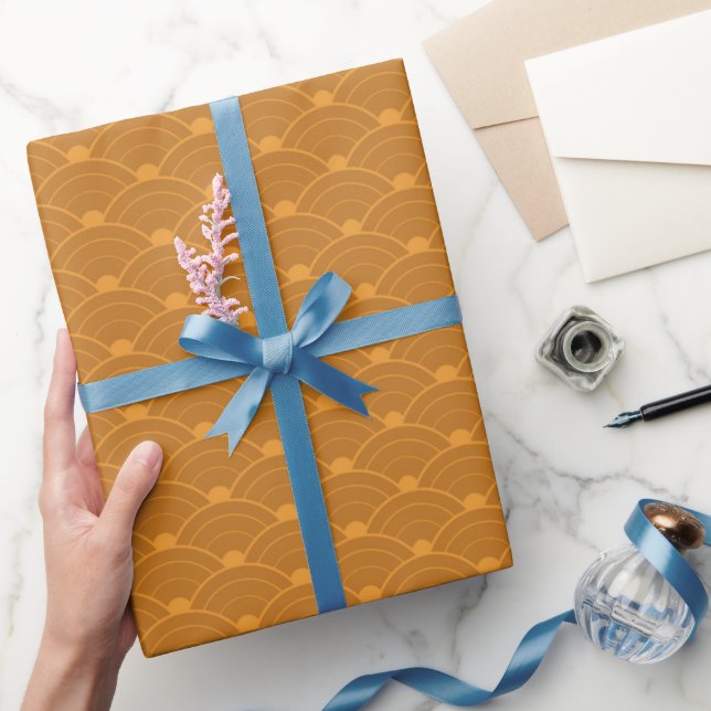 Yellow Modern Chinese New Year Wrapping Paper Geschenkpapier (Schenken)