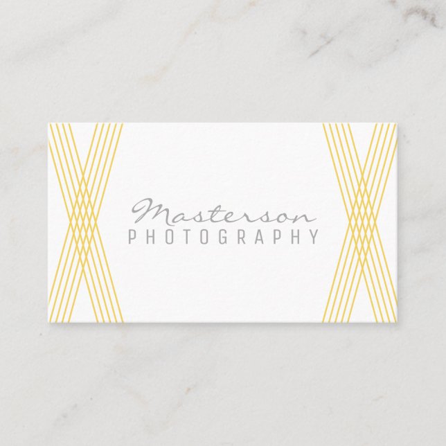 Yellow Modern Deko Business Card Visitenkarte (Vorderseite)
