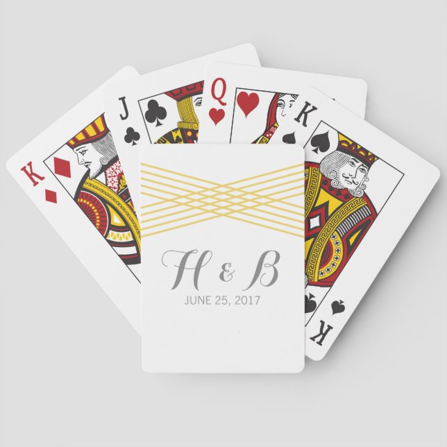 Yellow Modern Deko Playing Cards Spielkarten (Rückseite)