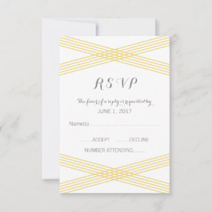 Yellow Modern Deko Response Card RSVP Karte