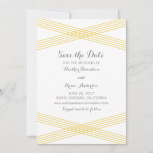 Yellow Modern Deko Save the Date einladen
