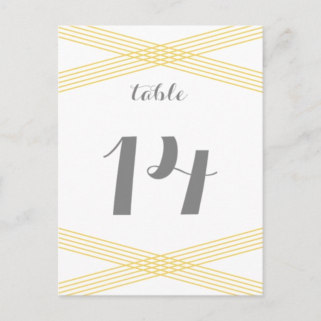 Yellow Modern Deko Table Postcard Postkarte (Vorderseite)