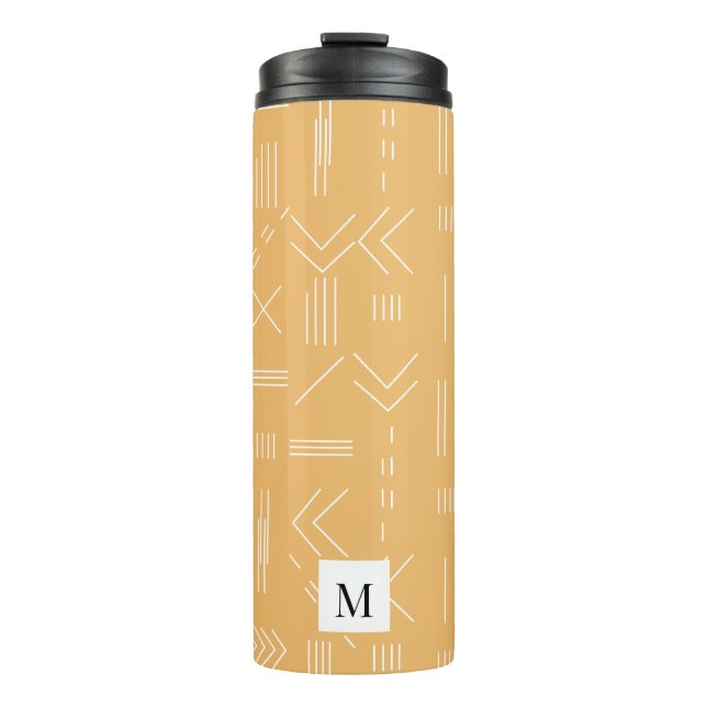 Yellow Modern Gorgeous Custom Monogram Thermosbecher (Vorderseite)