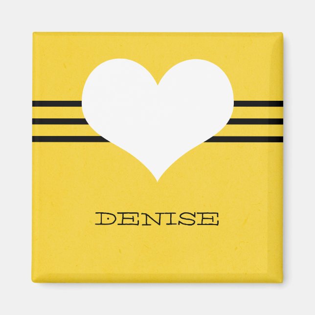 Yellow Modern Heart Magnet (Vorne)