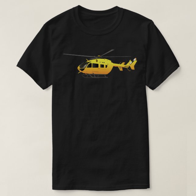 Yellow Modern Helicopter 2 T-Shirt (Design vorne)