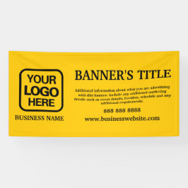 Yellow Modern Logo Black Business Banner
