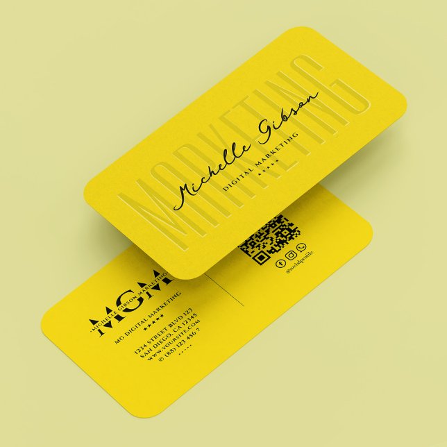 Yellow Modern Monogram von Digital Marketing Agenc Visitenkarte (Digital Marketing Agency Yellow Modern Monogram Business Card
)