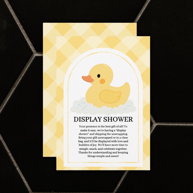 Yellow Modern Rubber Ducky Baby Dusche Begleitkarte (Von Creator hochgeladen)