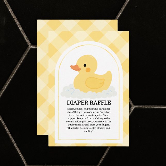 Yellow Modern Rubber Ducky Baby Dusche Begleitkarte (Von Creator hochgeladen)