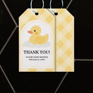 Yellow Modern Rubber Ducky Baby Dusche Geschenkanhänger