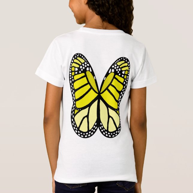 Yellow Monarch Butterfly Wings T-Shirt (Rückseite)