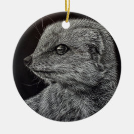 Yellow Mongoose Keramik Ornament