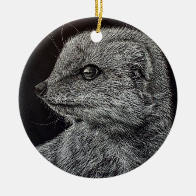 Yellow Mongoose Keramik Ornament (Vorne)