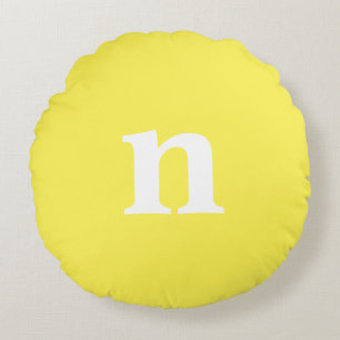Yellow Monogram Rundes Kissen