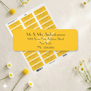 Yellow Monogram Wedding RSVP Rücksendeadresse