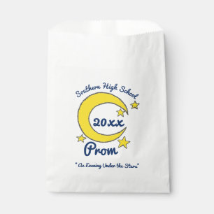 Yellow Moon Stars Night Sky Prom Gala Tanz Geschenktütchen