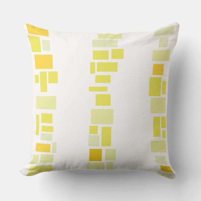 Yellow MOSIAC TILES DESIGN Retro Throw Kissen (Vorderseite)