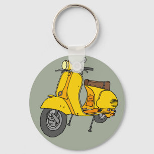Yellow Motor Scooter Schlüsselanhänger
