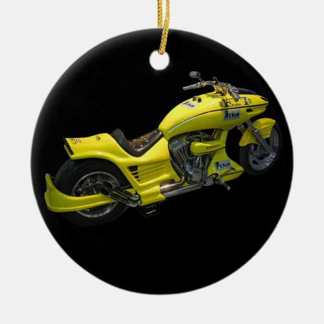 Yellow Motorcycle Ornament (Vorne)