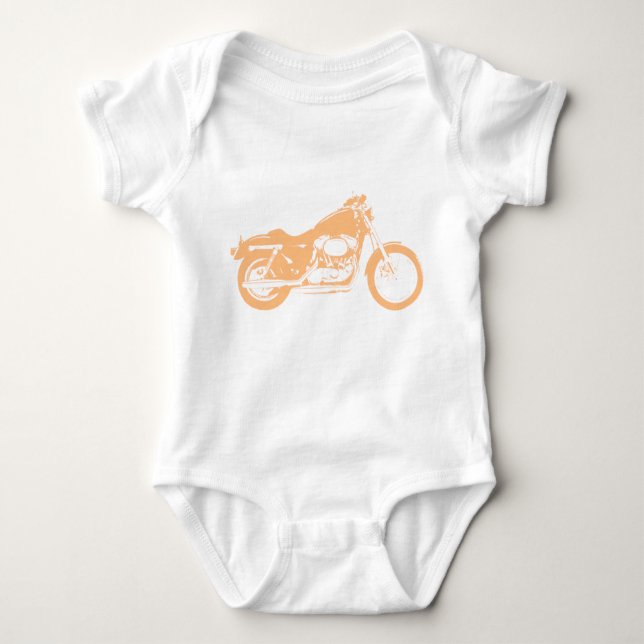 Yellow Motorrad Baby Bodysuit Baby Strampler (Vorderseite)