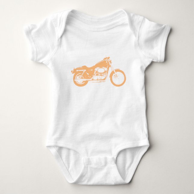 Yellow Motorrad Baby Bodysuit Strampler (Vorderseite)