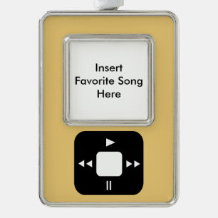 Yellow MP3 Player Ornament-Add your Lieblings-Song Rahmen-Ornament Silber