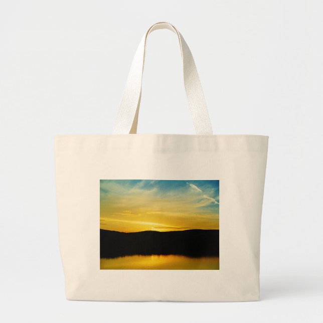 Yellow Mt Lake Sunset Jumbo Stoffbeutel (Vorne)