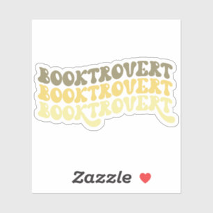 Yellow Multicolored Retro Booktrovert Vinyl Aufkleber