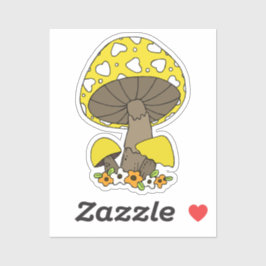 Yellow Mushroom-Laptop Aufkleber