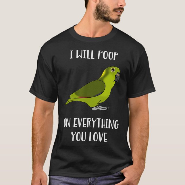 Yellow Naped Amazon Parrot kacke auf Ihrer Liebe T-Shirt (Vorderseite)