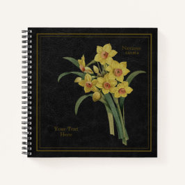 Yellow Narcissus Tazetta Black Notebook Notizbuch