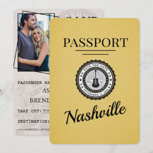 Yellow Nashville Passport Save the Date