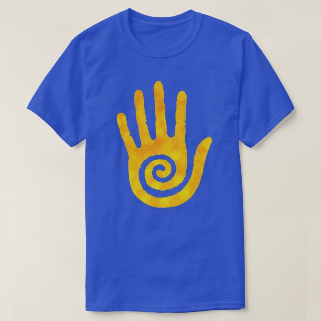 Yellow Native American Hopi Hand T-Shirt (Design vorne)