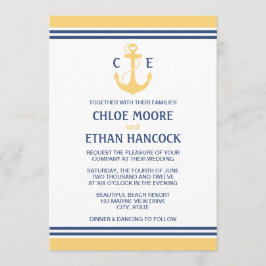 Yellow Nautical Wedding Einladungen