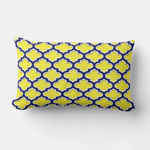 Yellow Navy Blue White marokkanischer Quarter #3DS Lendenkissen