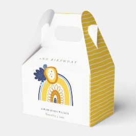 Yellow Navy Boho Floral Regenbogen jedes Alter Geb Geschenkschachtel