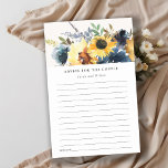 Yellow Navy Sonnenblumen Blumenzettel<br><div class="desc">Yellow Navy Sonnenblumen Floral Watercolor Theme Collection.- Es ist eine elegante Schrift Aquarell Illustration der gelben Marineblau Sonnenblumen Blüte Perfect for your Rustic Fall Country Hochzeit & Party. Es ist sehr einfach, mit Ihren persönlichen Daten zu personalisieren. Wenn Sie ein anderes passendes Produkt oder eine Anpassung benötigen, wenden Sie sich...</div>