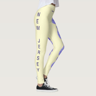 Yellow New Jersey Violet Staat Blume Leggings