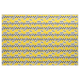Yellow New York Taxi Cab Driver Checkerboard Stoff