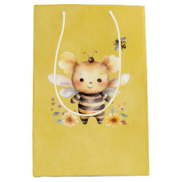 Yellow Niedlich Bee Florals Baby Dusche Mittlere Geschenktüte