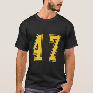 Yellow Number 47 Team Junior Sports Numbered Unifo T-Shirt
