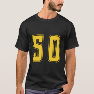 Yellow Number 50 Team Junior Sports Numbered Unifo T-Shirt
