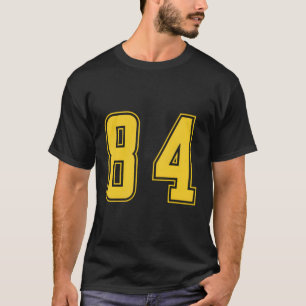 Yellow Number 84 Team Junior Sports Numbered Unifo T-Shirt