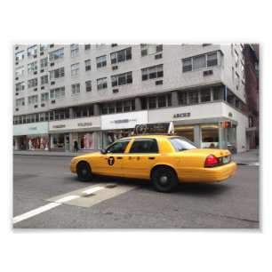 Yellow NYC Checkered Taxi Cab New York City NY Fotodruck