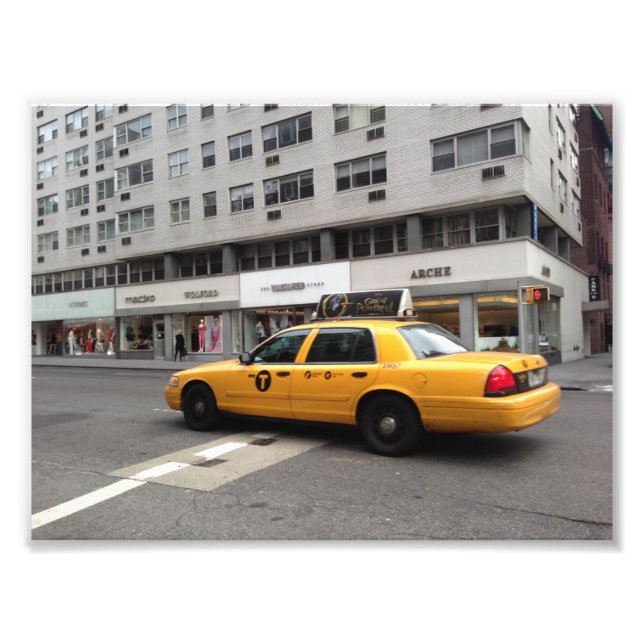 Yellow NYC Checkered Taxi Cab New York City NY Fotodruck (Vorne)