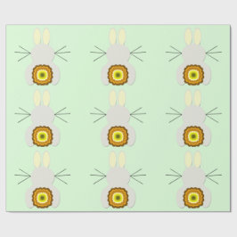 Yellow Oaster Bunny auf grünem Wrapper Geschenkpapier