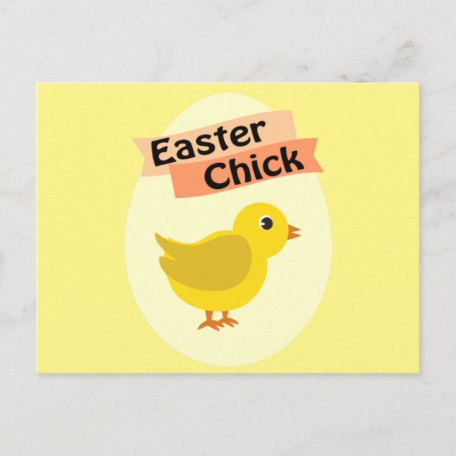 Yellow Oaster Chick Feiertagspostkarte (Vorderseite)