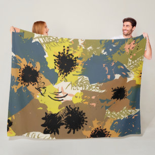 Yellow Ochre Florals Fleecedecke