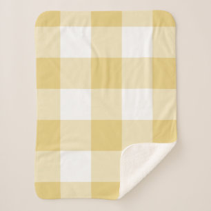 Yellow Ochre Gingham Pattern Sherpadecke