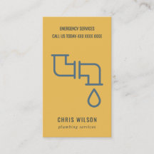 YELLOW OCHRE NAVY PLUMBER SERVICE PIPS PLUMBING